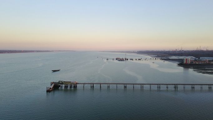 Historic pier with Railway