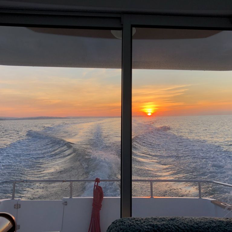 Movement of motorboat in the solent water